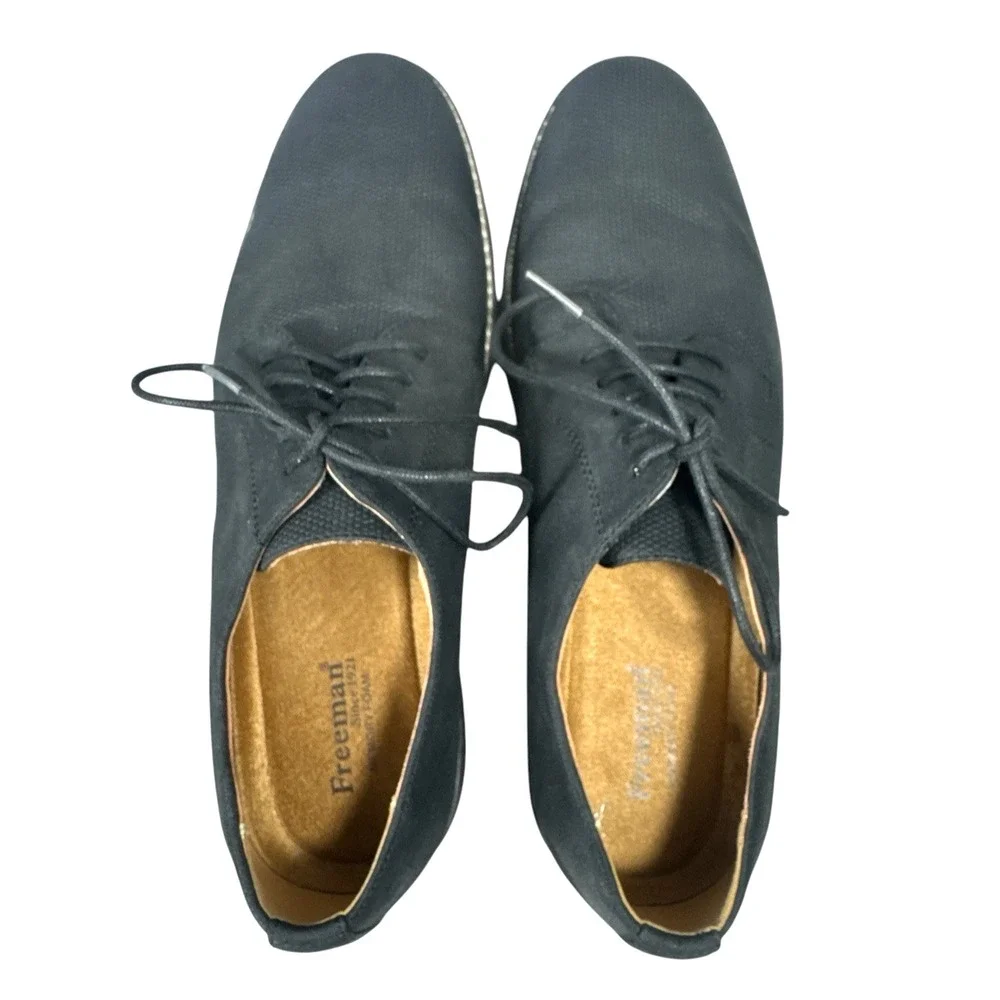 Freeman Milton Men's Black Derby Dress Shoes – Foam Insole, Size 11M‎